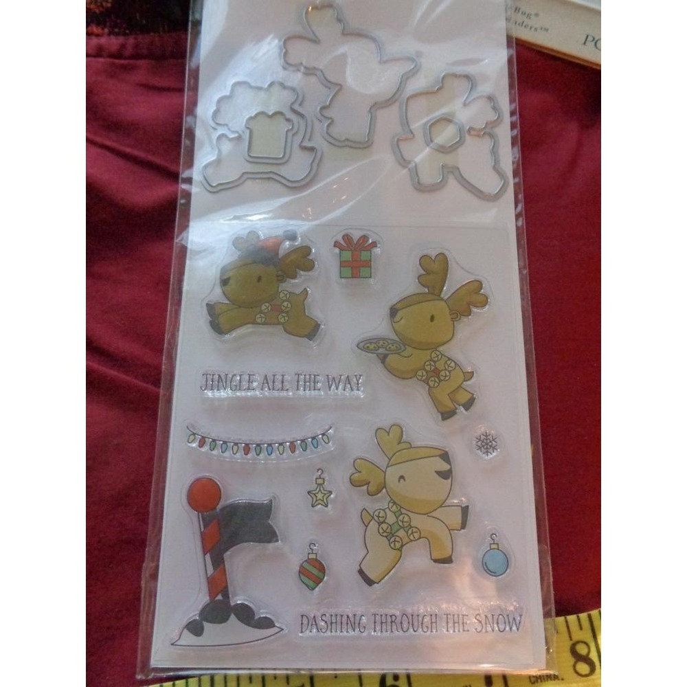 Recollections Christmas Reindeer Stamps Acrylic Stamp Set & Die Kit 17 pcs